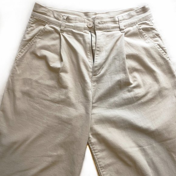 OAK + FORT Cream Wide Leg Pants - Picture 2 of 5